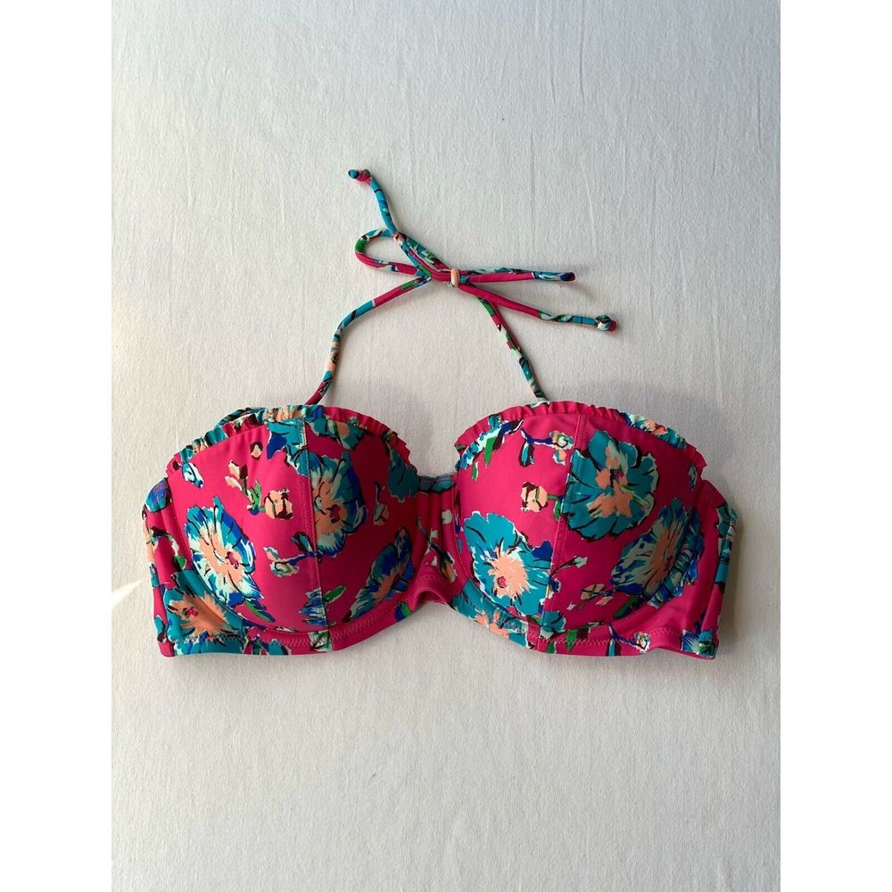 Aerie Pink Pinup Style Bra Swim Top 36C